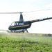 Técnicos e produtores rurais aprovam a pulverização da mandioca com helicóptero